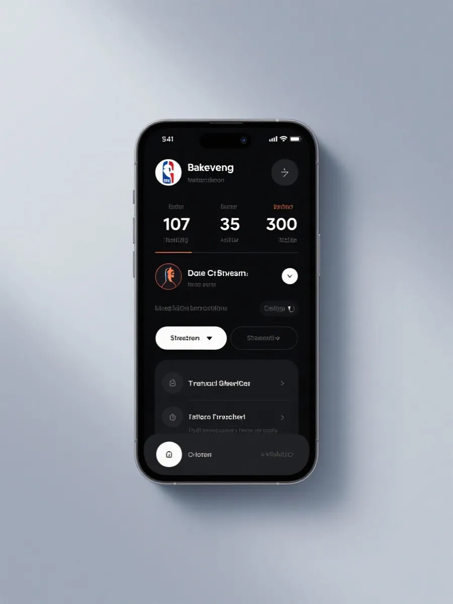 篮球直播App界面示意图